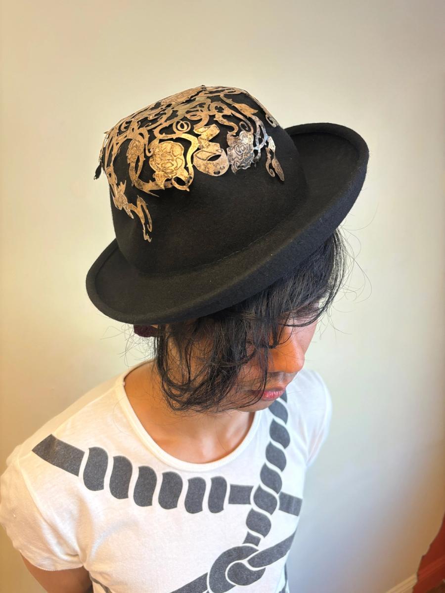 1989 Atelier Cutout Brass Bowler Hat product image