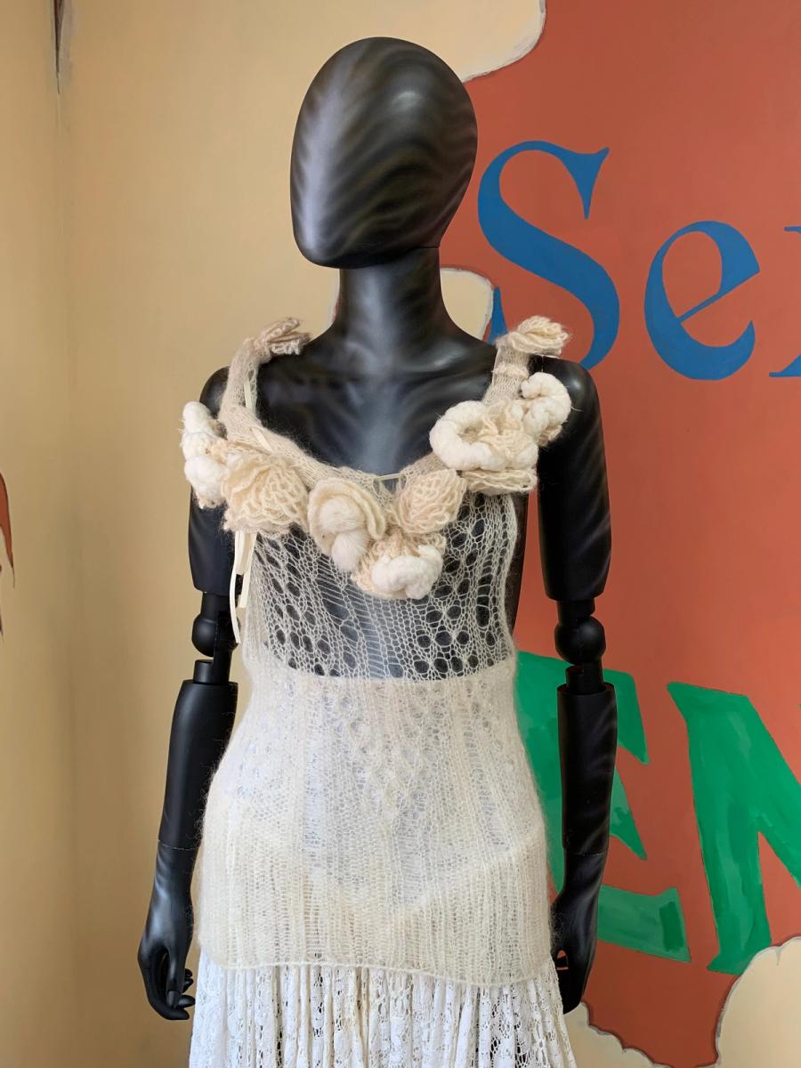 20,000,000 fragments Mohair Knit Top with Sculptural Neckline  product image