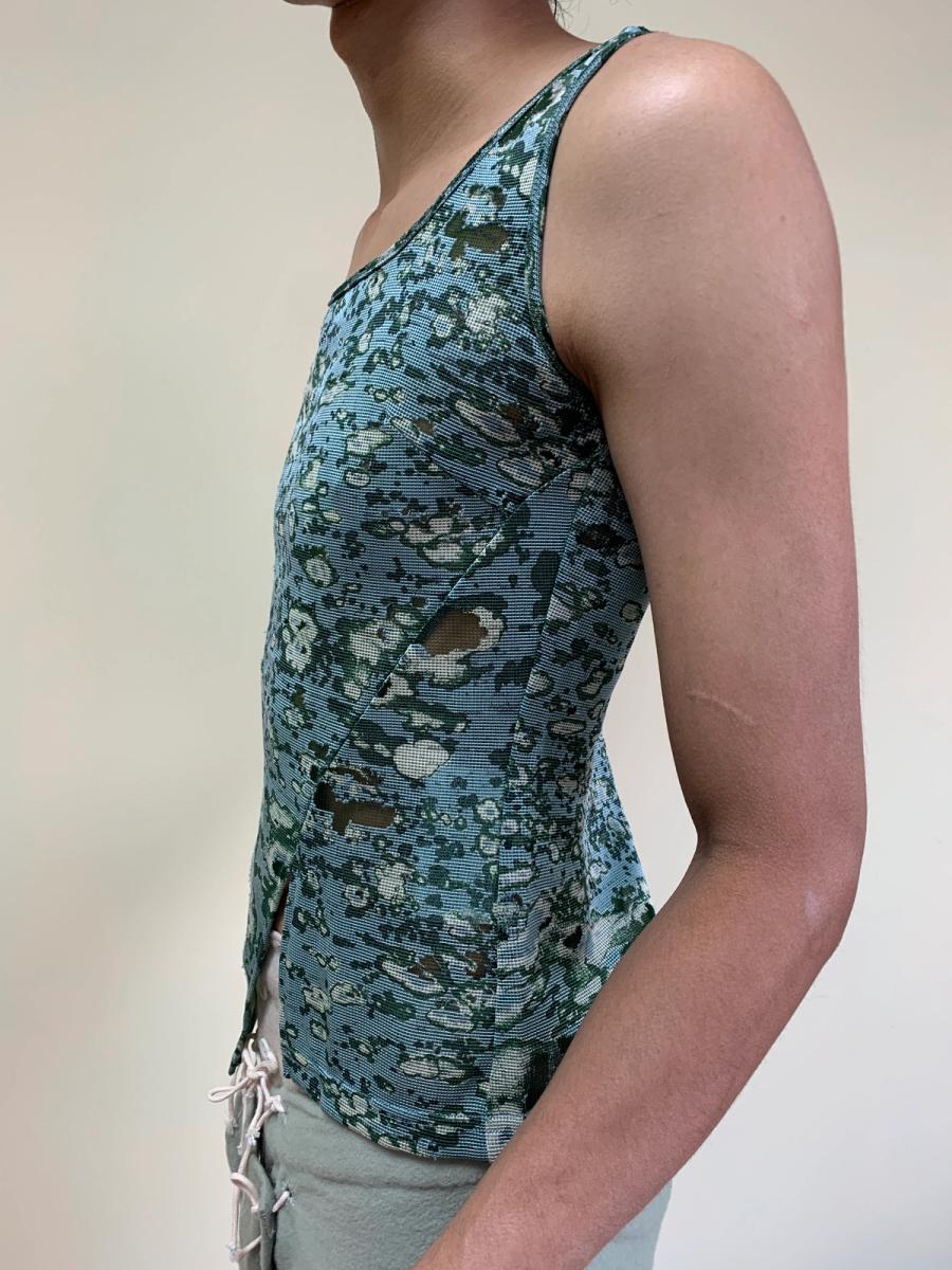 Vintage Beauty: Beast Green Burnout Tank Top product image