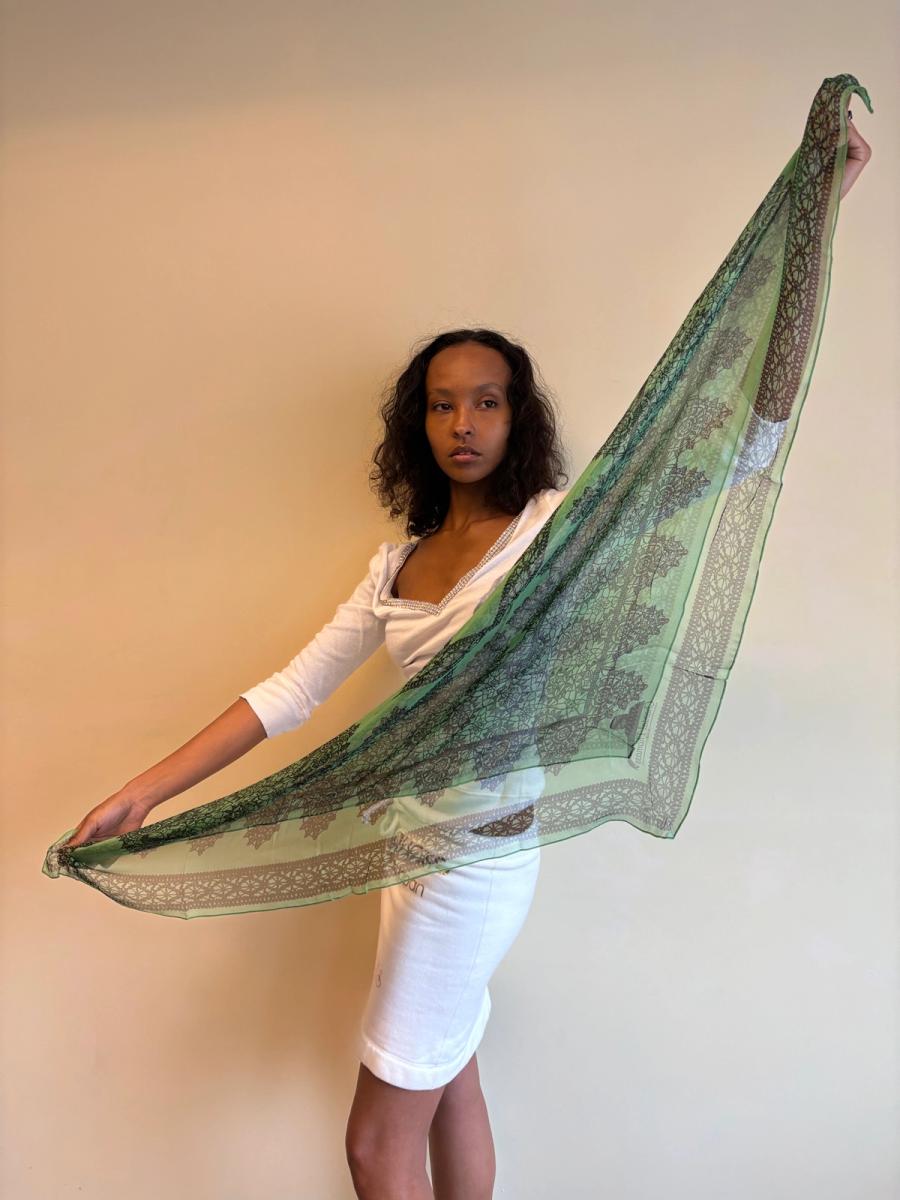 80s Chantal Thomass Trompe L'oeil Lace Handkerchief product image