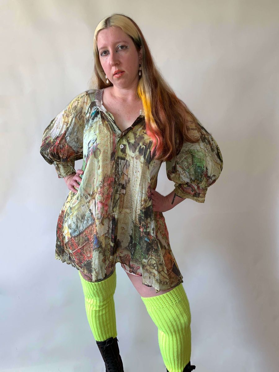 Nozomi Ishiguro Trompe L'oeil Collage Fabric Minidress  product image