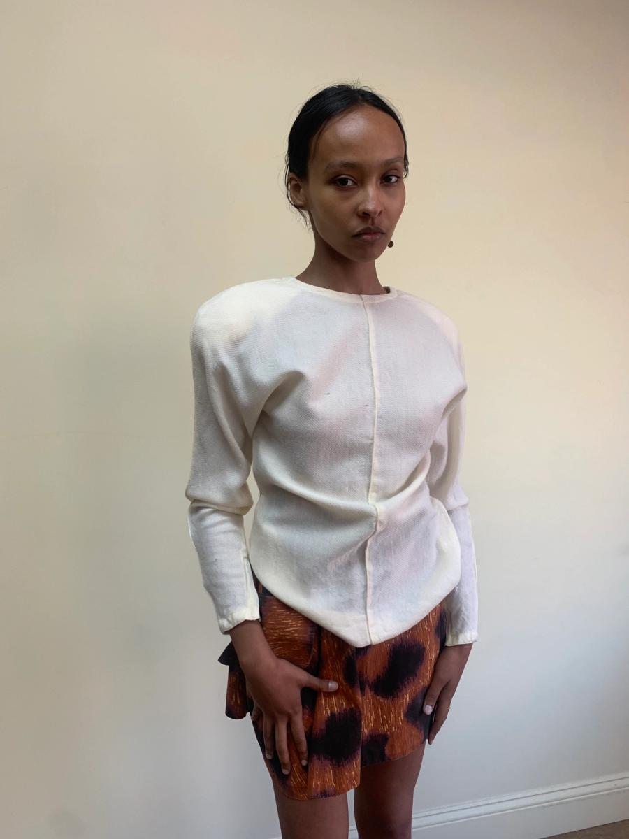 1980s Gianni Versace Dramatic Shoulder Blouse product image