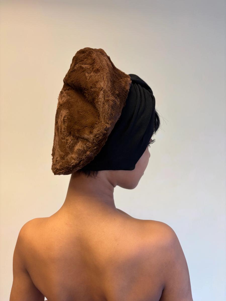 80s Norma Kamali Faux Fur Turban Hat product image