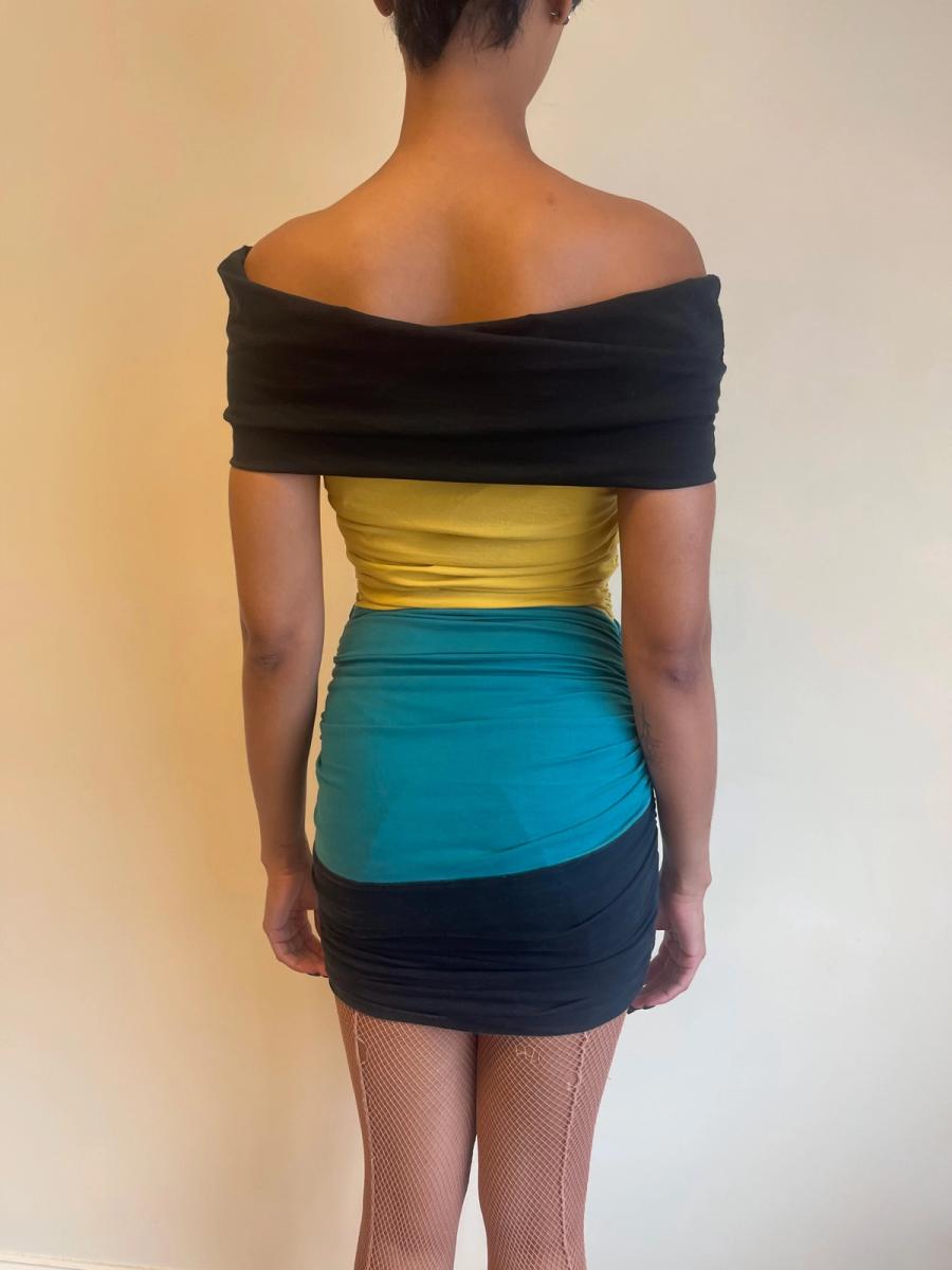 80s Victorio & Lucchino Tri-Color Dress product image