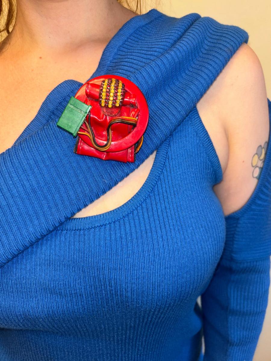 Rare 80s Liliane Muller Electronic Brooch product image