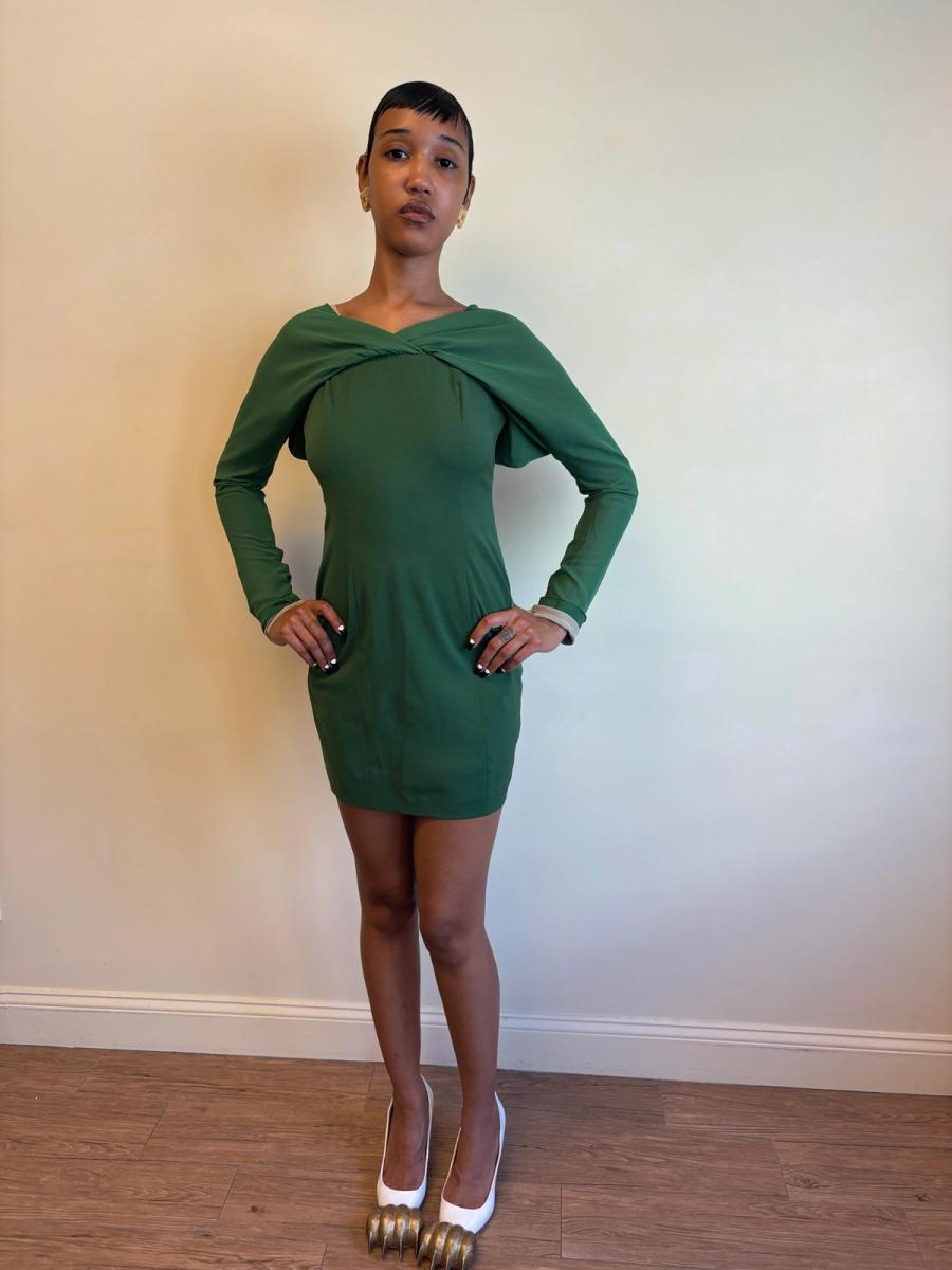 1980s Dolce & Gabbana Layered Chiffon Sleeve Dress product image