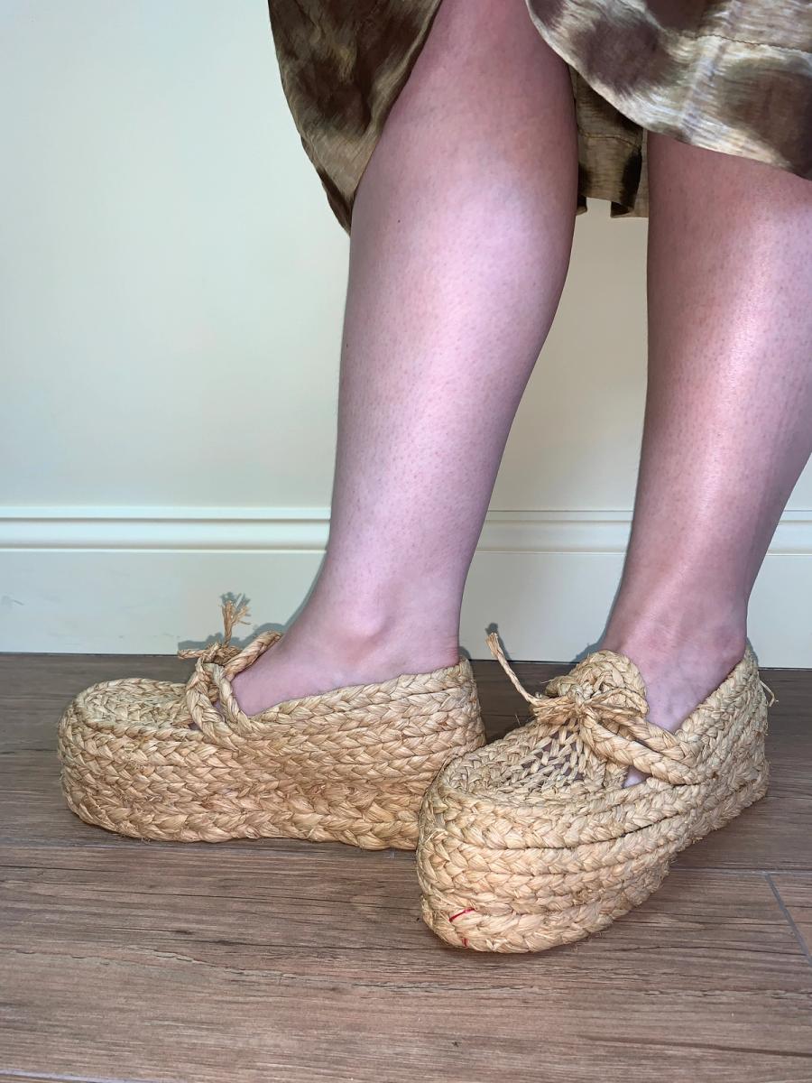 1930/40s French Raffia Platforms product image