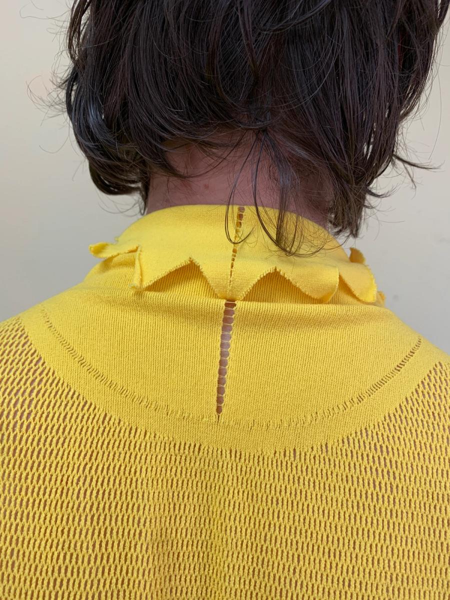 Issey Miyake APOC Yellow Pleated Top With Hood product image