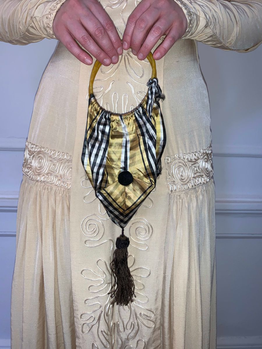 French Antique Bag Lot, Reticule Ribbonwork & Celluloid product image