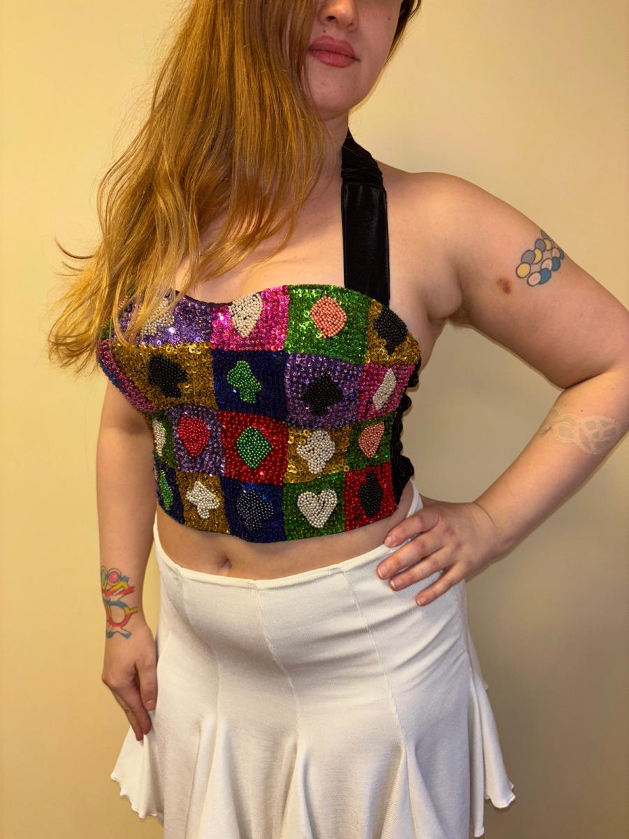 80s Sequin Card Game Bustier product image