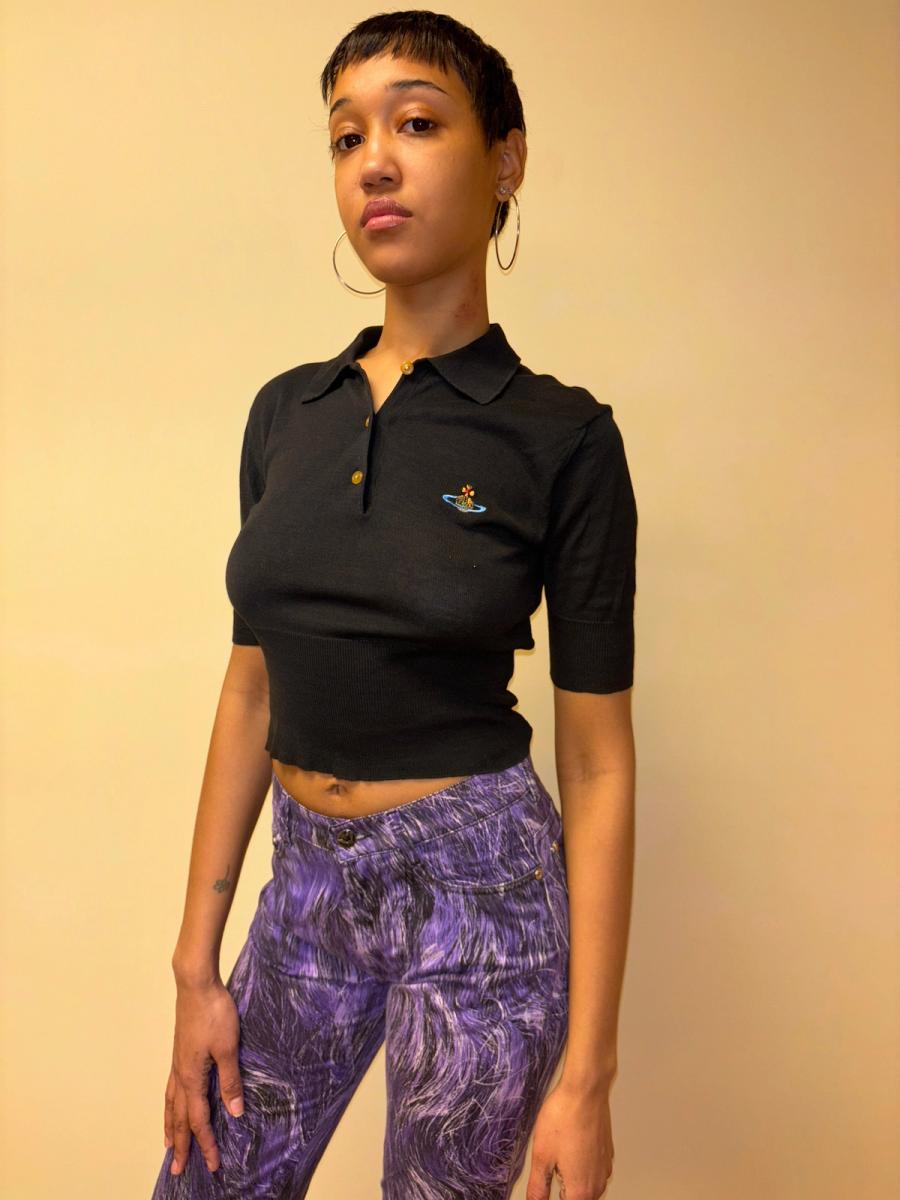 90s Vivienne Westwood Black Polo Shirt product image