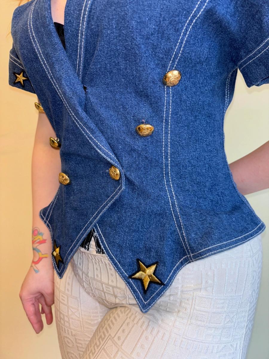 80s Claude Petin Denim Top product image