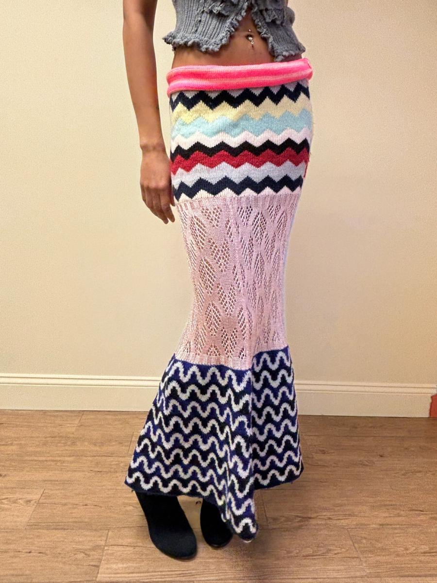 Nozomi Ishiguro Haute Couture Knit Maxi Skirt