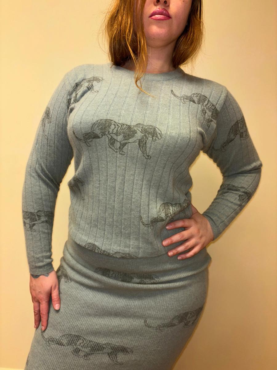80s Krizia Panther Print Knit Set product image