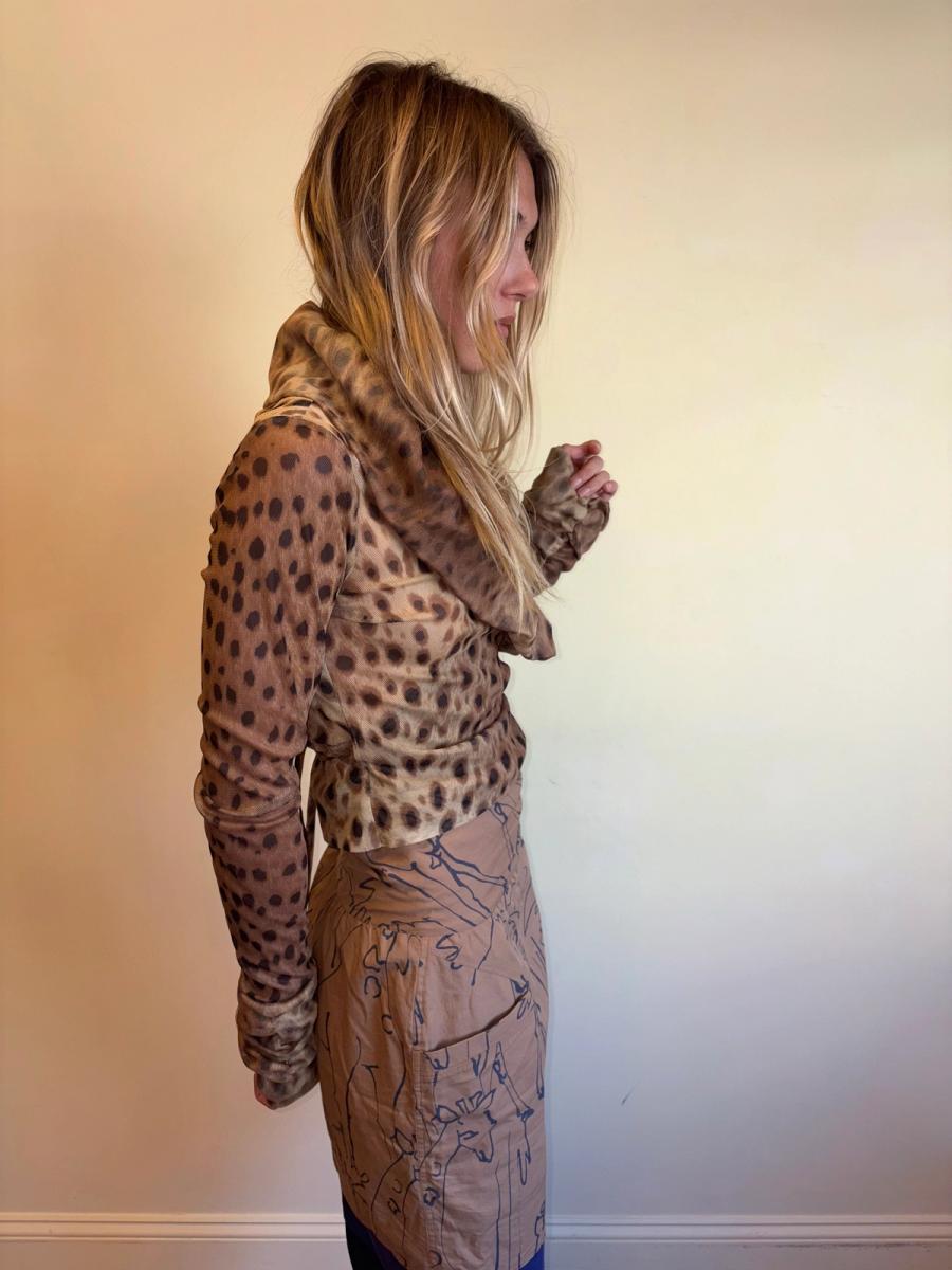 Ficce Yoshiyuki Konishi Cheetah Tulle Wrap Top product image