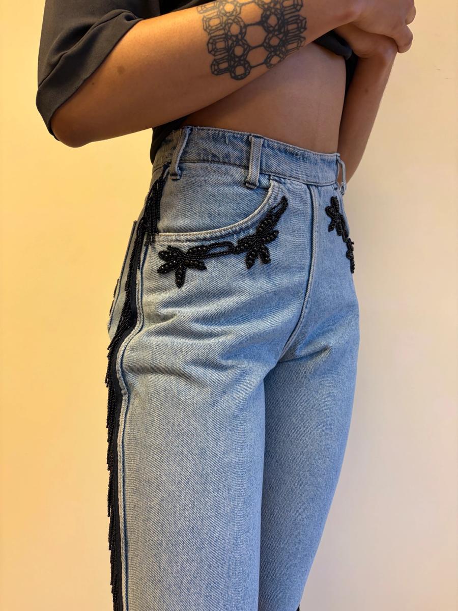 90s Katharine Hamnett Beaded Jeans product image
