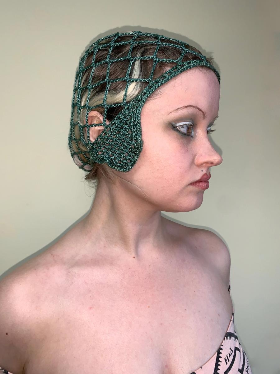 1920s Crochet Teal Hat