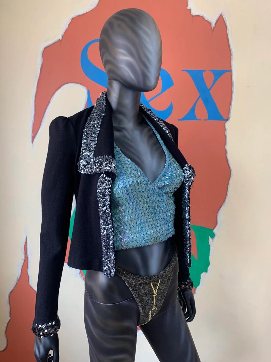 70s Biba Stretch Jacket with Sequin Trim product image