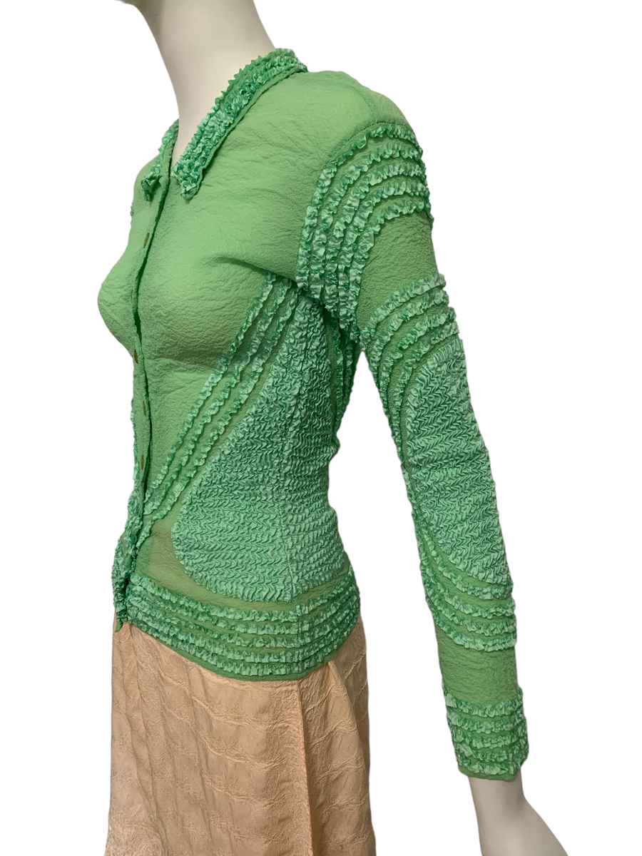 Yoshiki Hishinuma Green Pleated Top product image