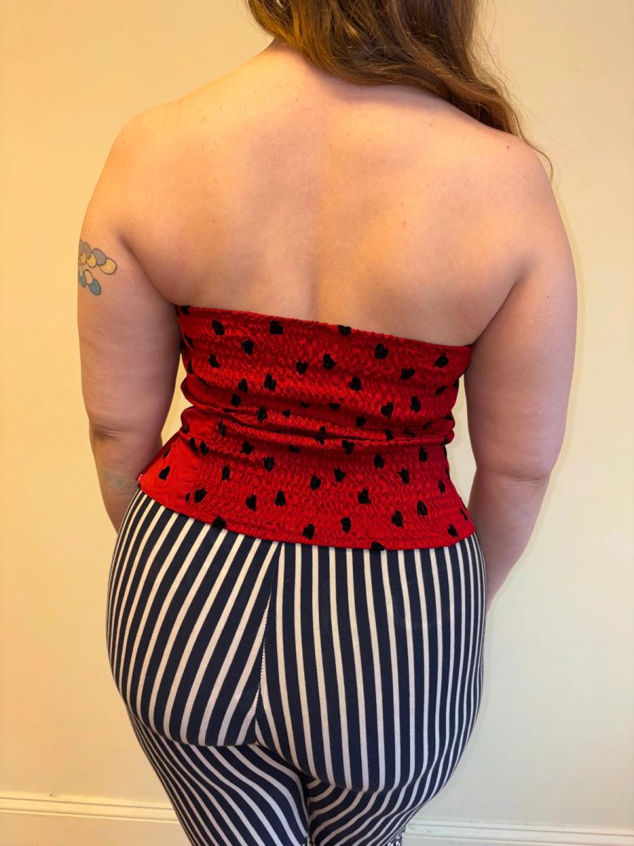 80s Krizia Moiré Flocked Bustier  product image