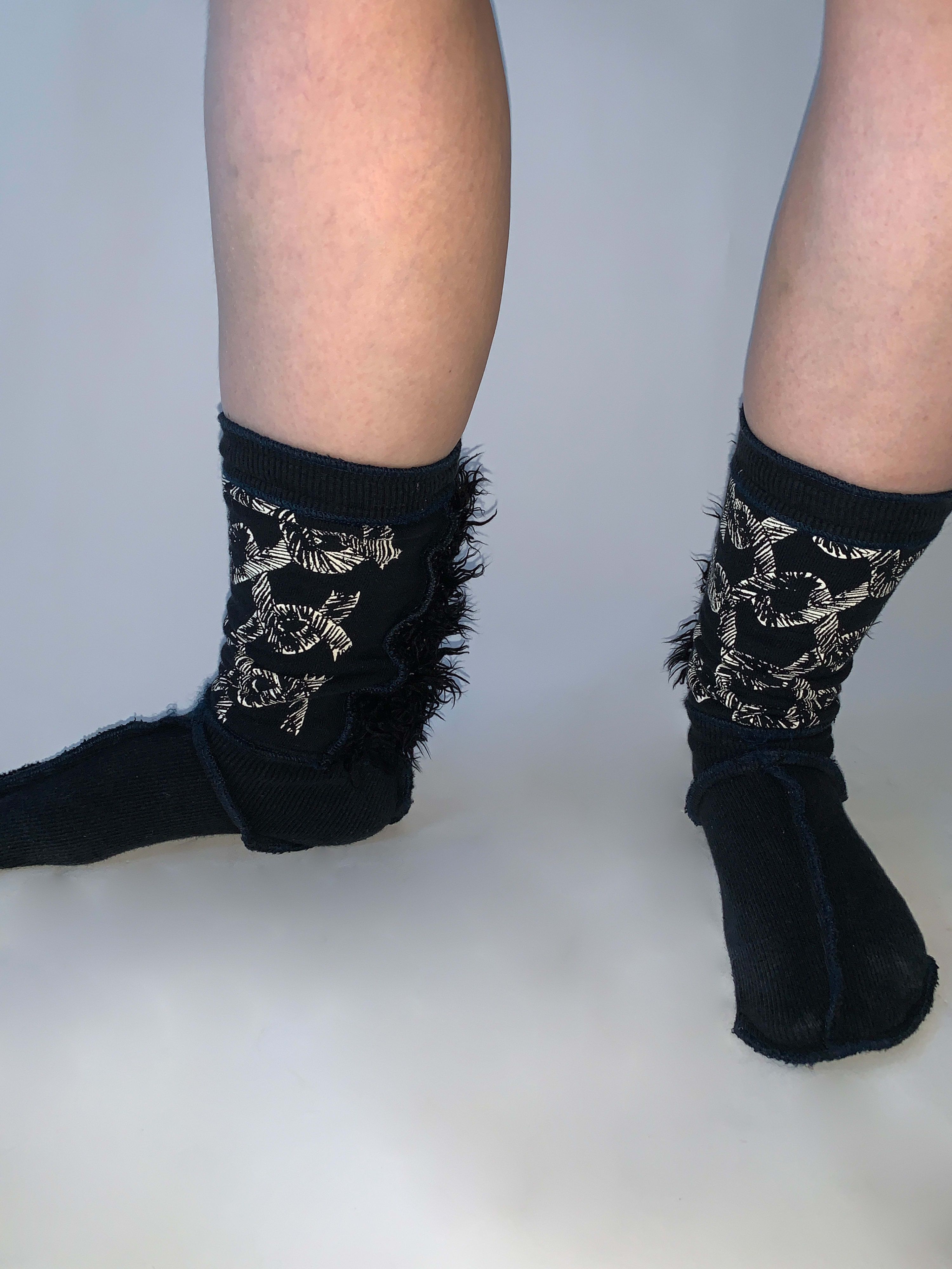 Christopher Nemeth Rope Print Furry Socks
