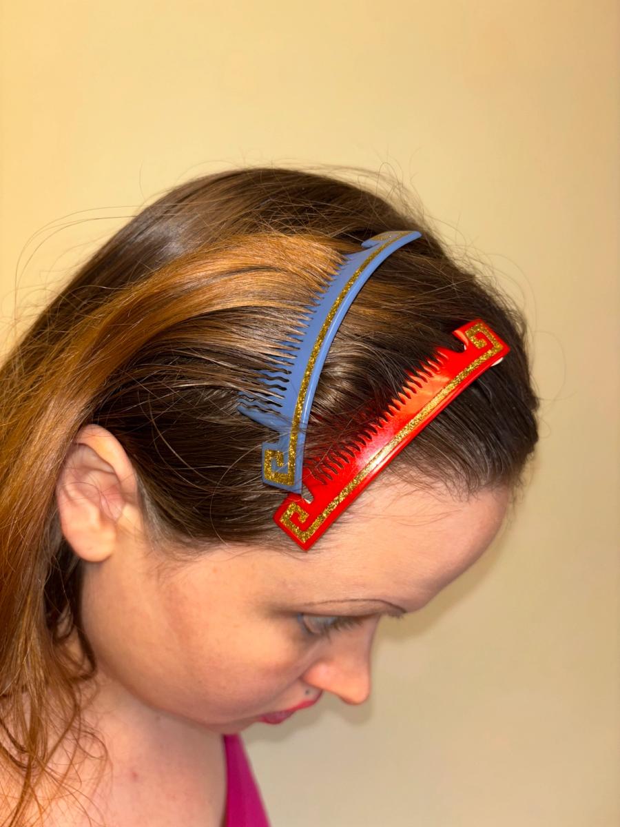 1940s French Greek Key Hair Combs product image