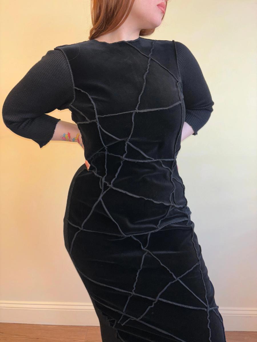 90s Patchwork Velvet Jean Colonna Dress product image