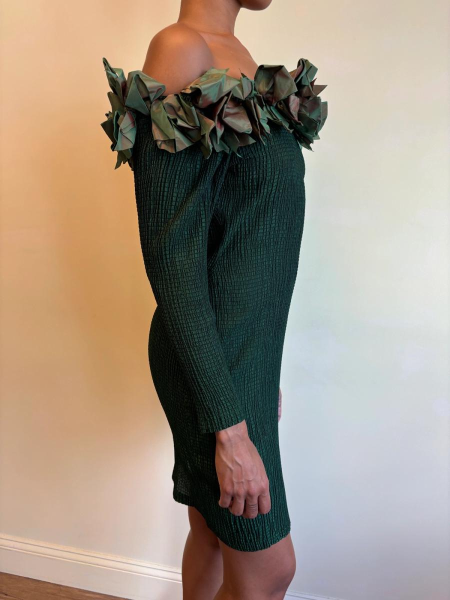 80s Lolita Lempicka Green Bow Dress product image