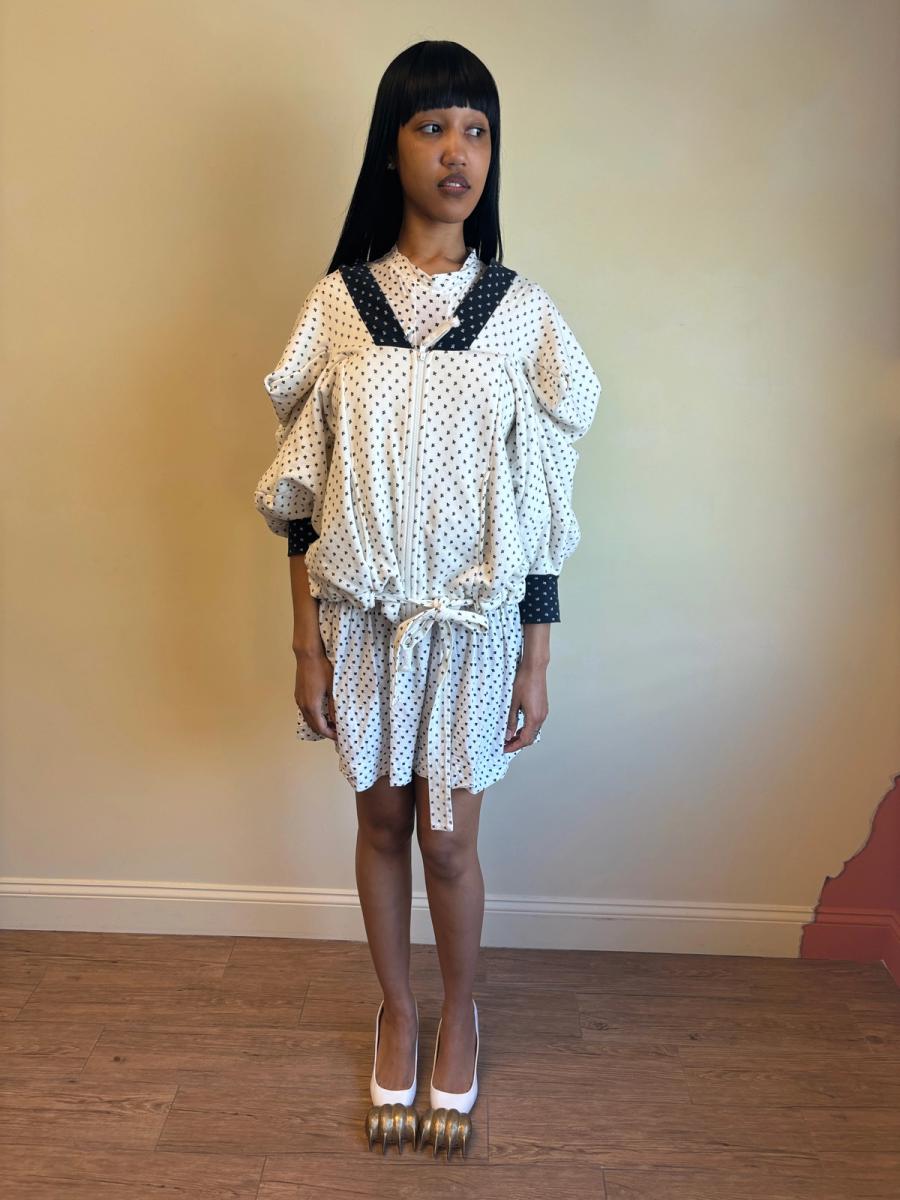 Bernhard Willhelm White Faux Ermine Sweatshirt product image