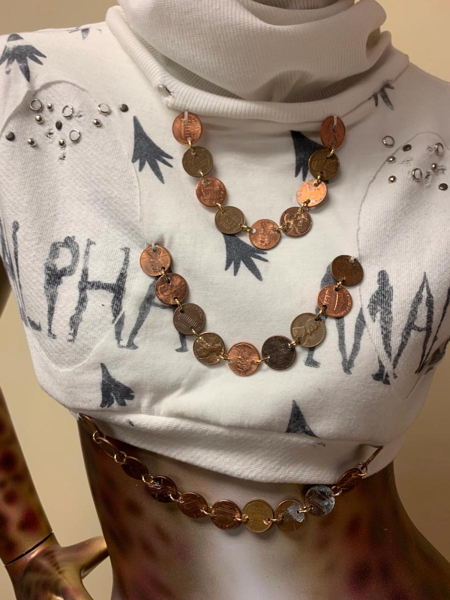 Alpha Male Studded Sweatshirt Top With Pennies product image