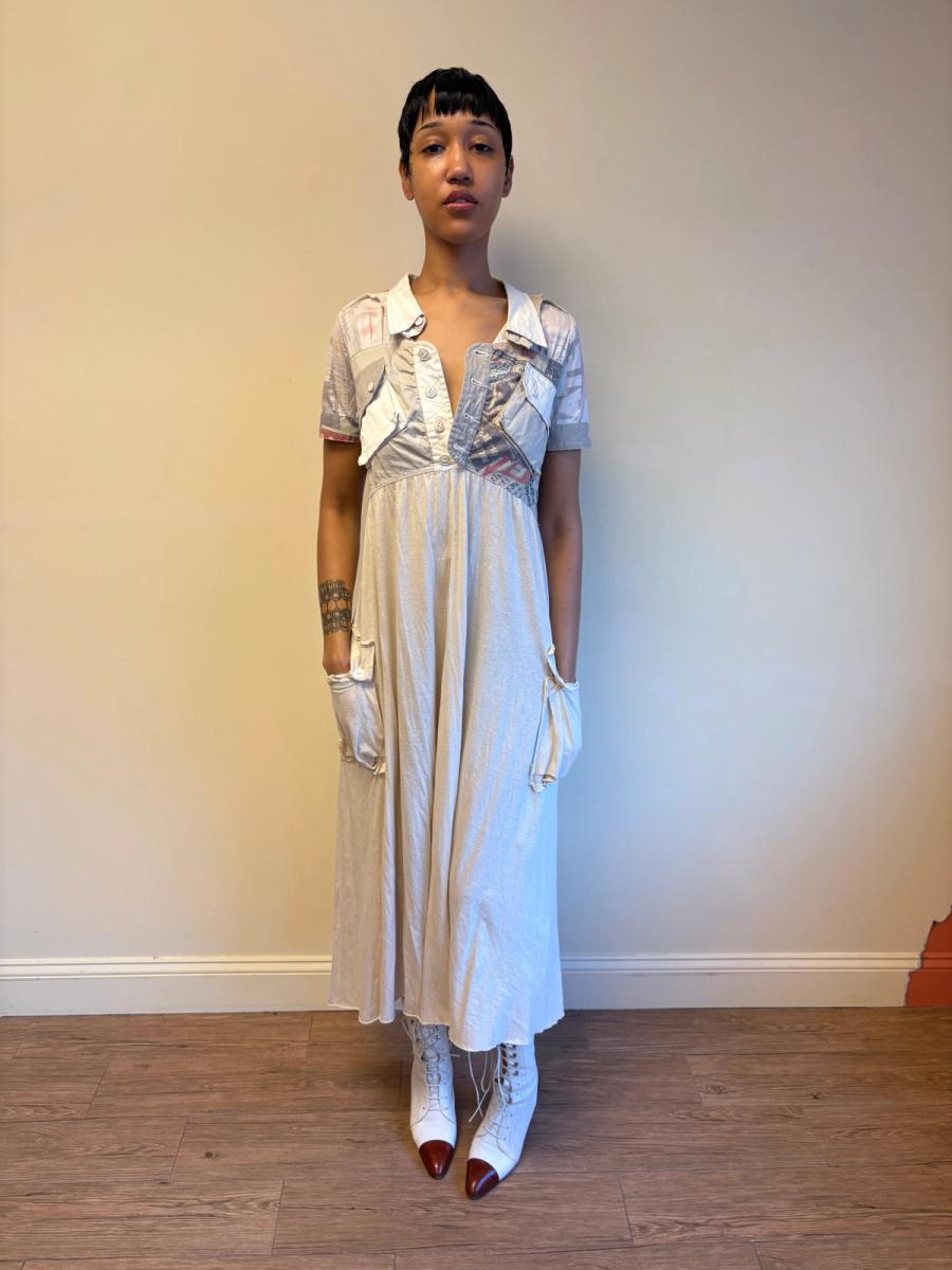 Nozomi Ishiguro Newsprint Dress with Hip Pockets product image