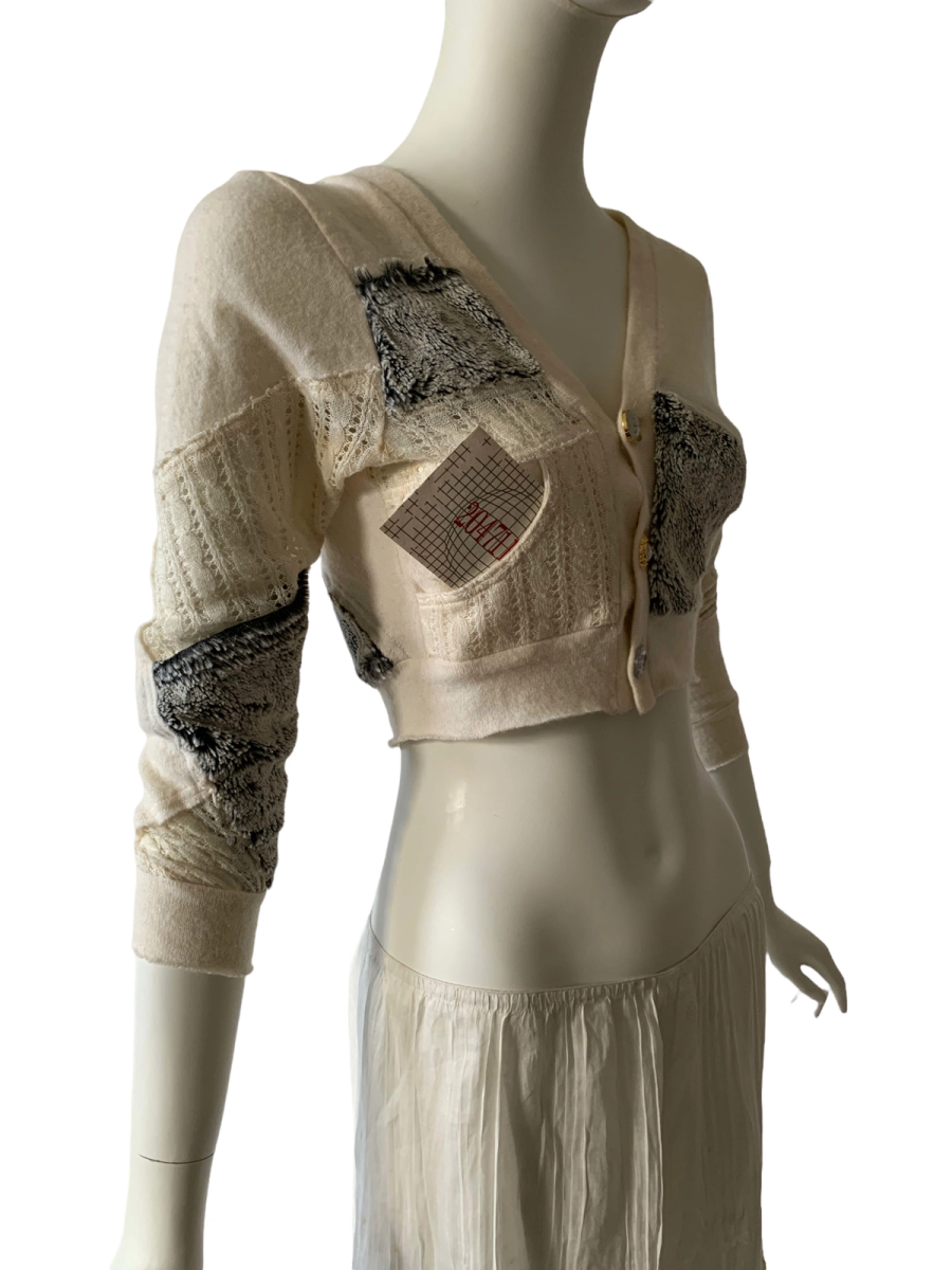 Nozomi Ishiguro Faux Fur Patchwork Sweater product image