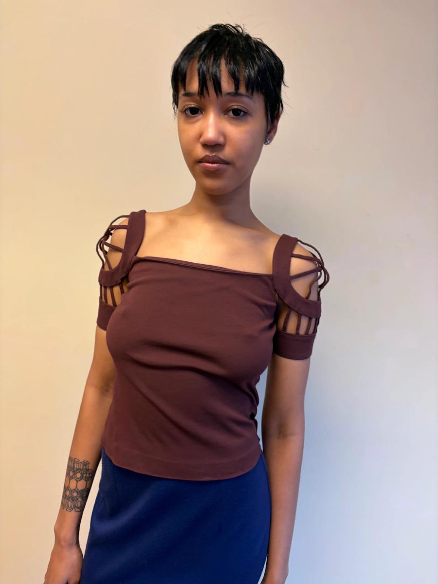 80s Sybilla Cutout Sleeve Top product image