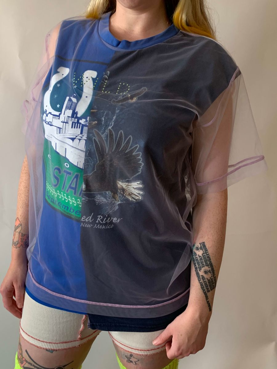 YEAH RIGHT! Deconstructed Mesh "Wild" T-shirt product image