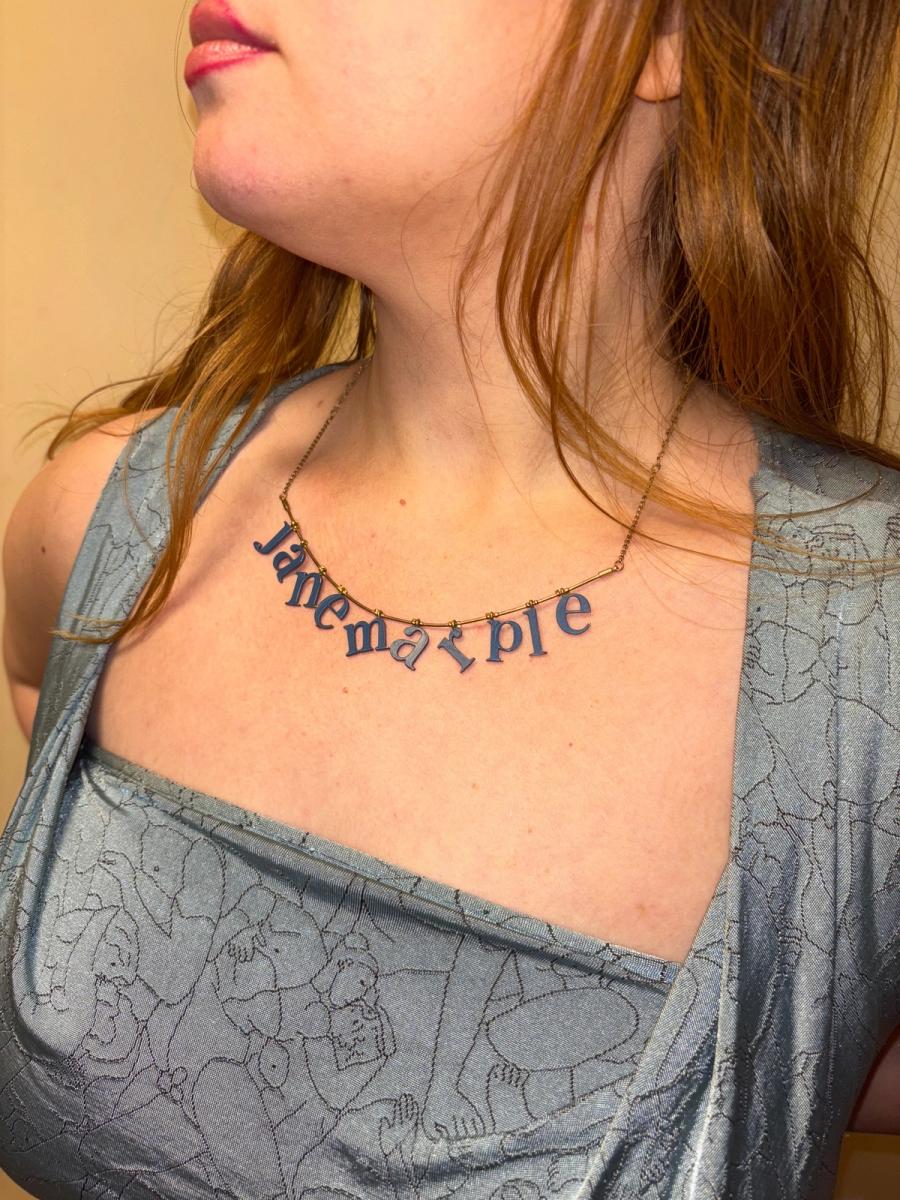 Jane Marple Text Necklace product image