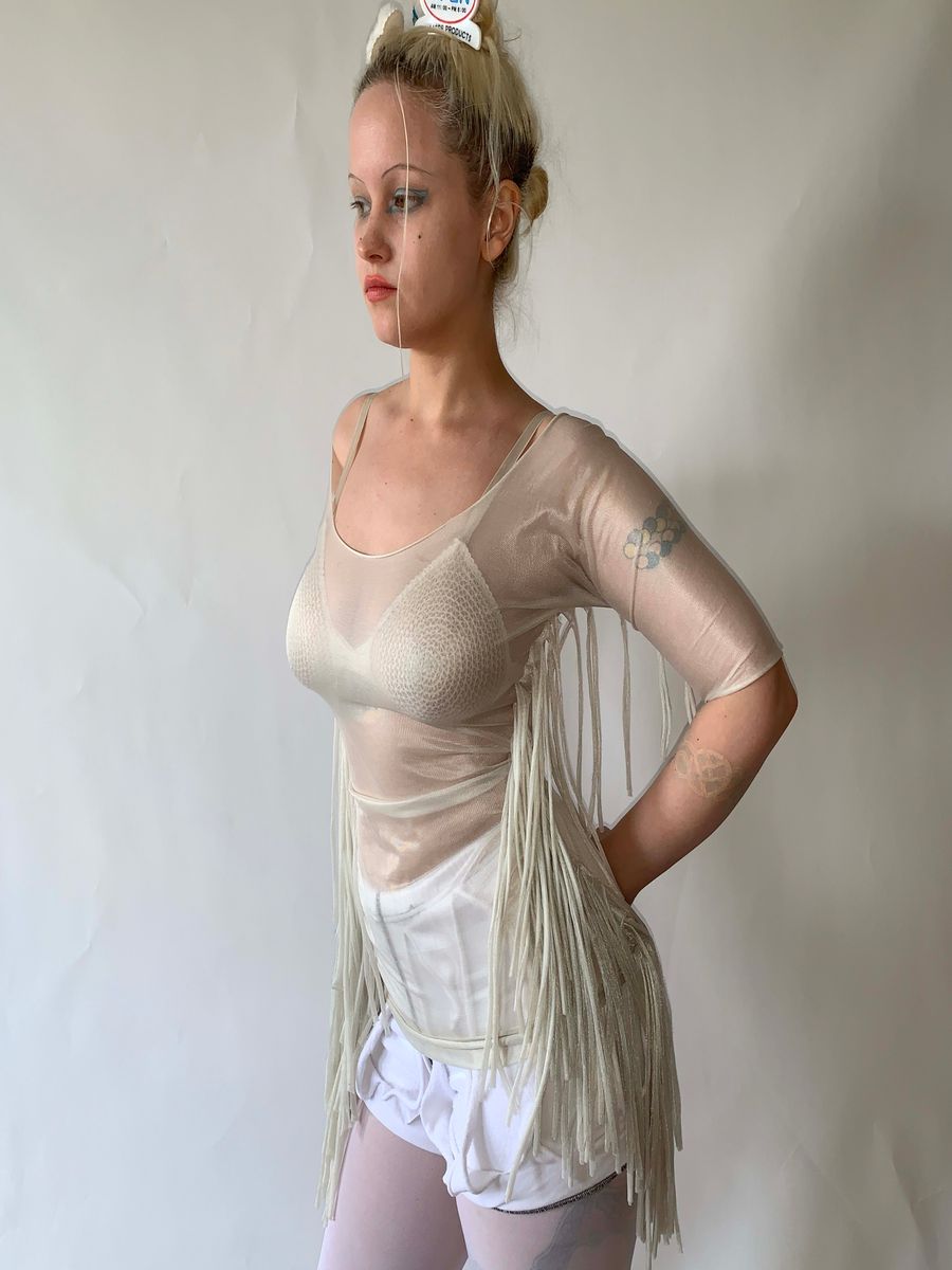 90s Pearlescent Fringe Tunic product image