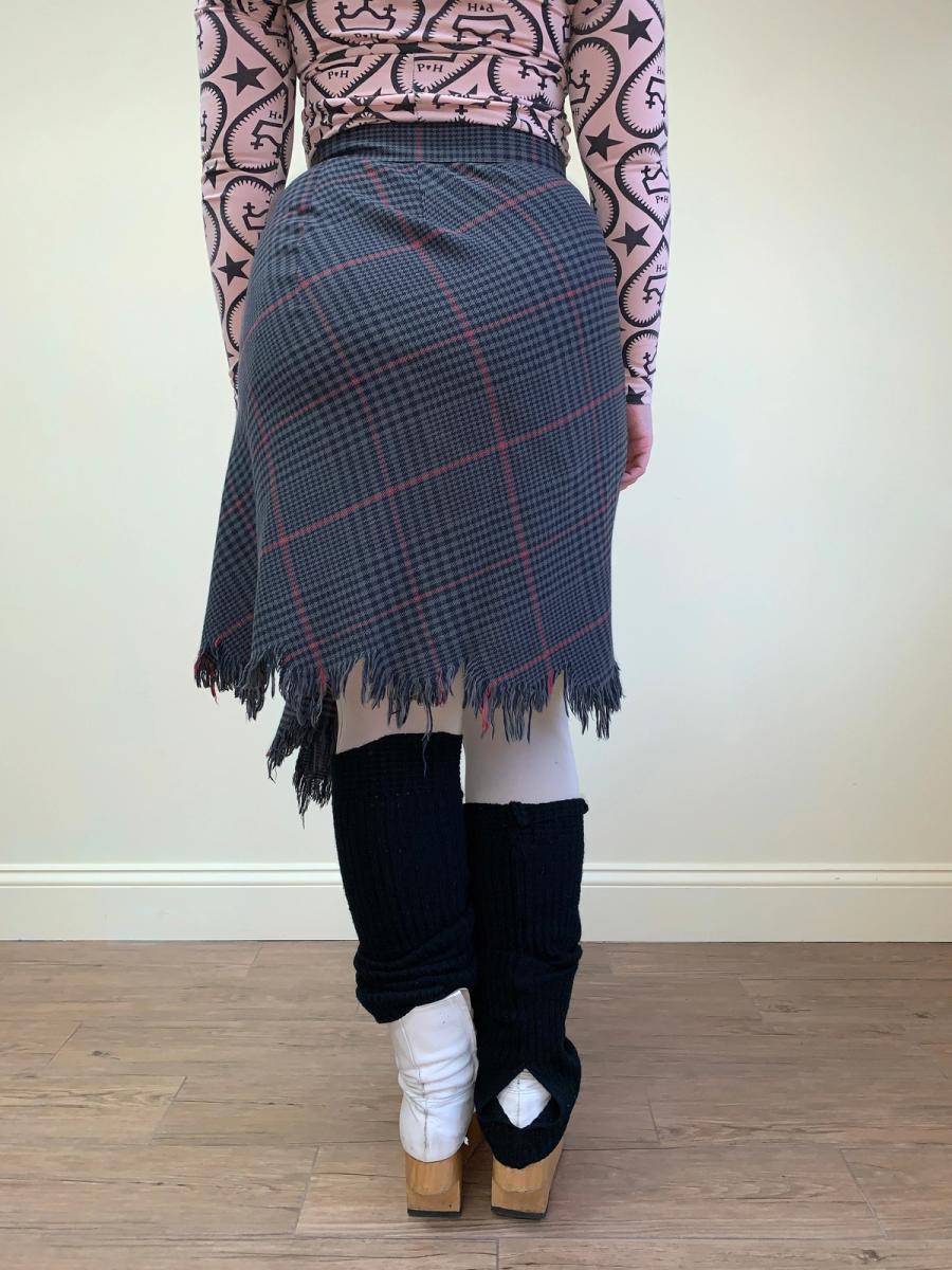 90s Vivienne Westwood Shredded Tartan Skirt product image