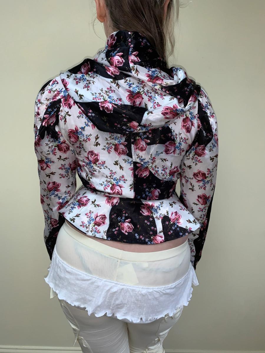 1996 Vivienne Westwood Rose Print Hooded Blouse product image