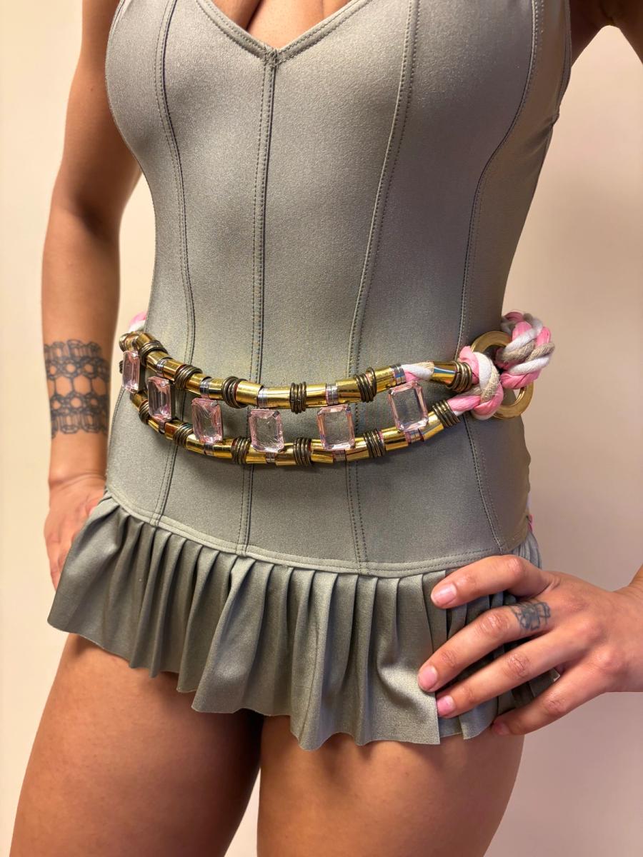 1980s French Lucite & Rope Belt  product image