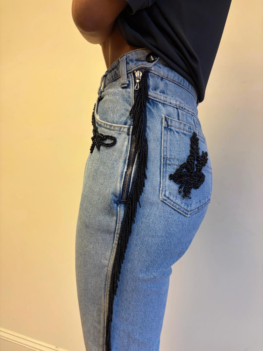 90s Katharine Hamnett Beaded Jeans product image