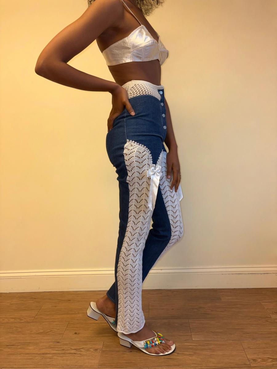 Vintage Jeans with Garter Design product image
