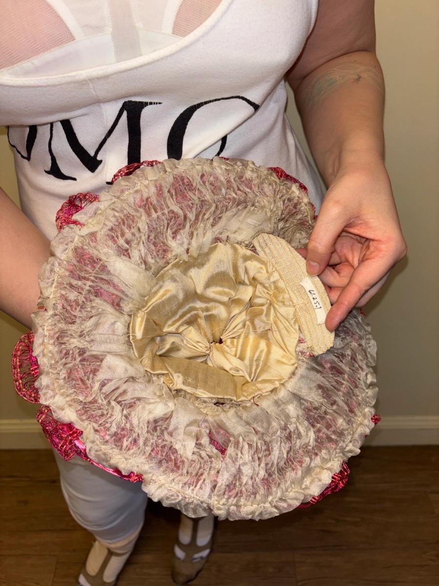 1860s Bright Pink Woven Hat product image