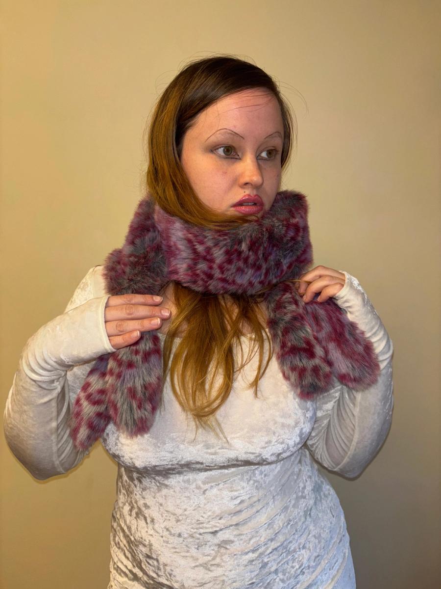 MILK Pink Faux Fur Scarf and Matching Purse product image