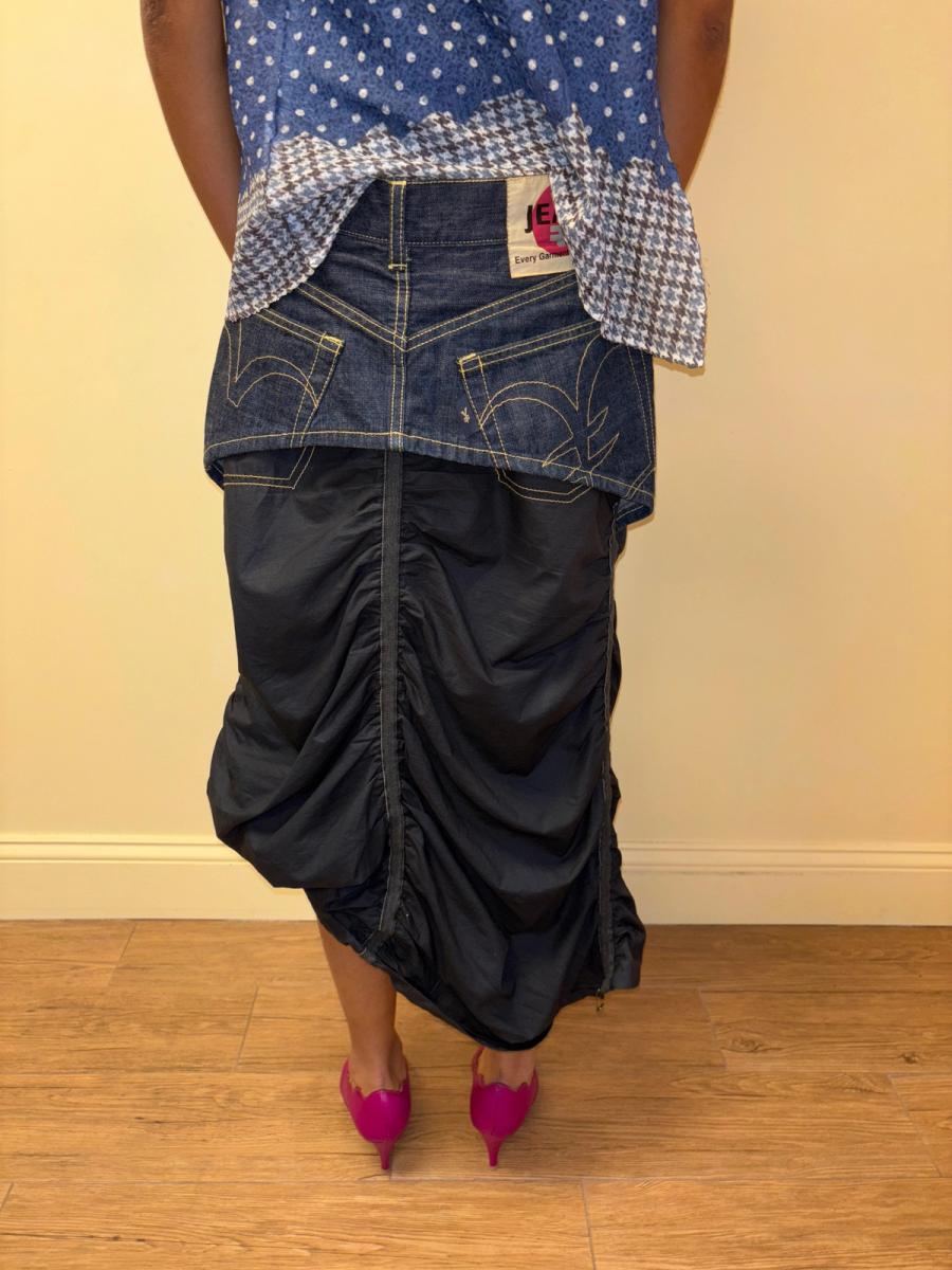 Michiko Koshino Denim and Ruched Skirt product image