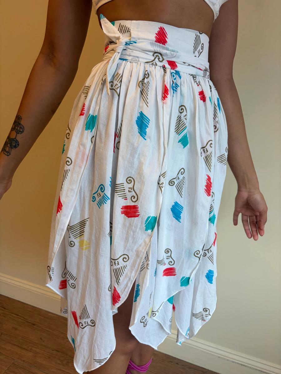 80s Fendi Jagged Hem Wrap Skirt product image
