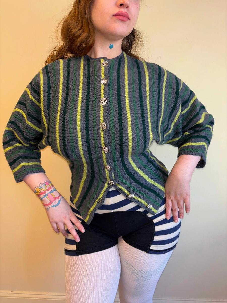 1940s Handmade Dolman Sleeve Sweater product image
