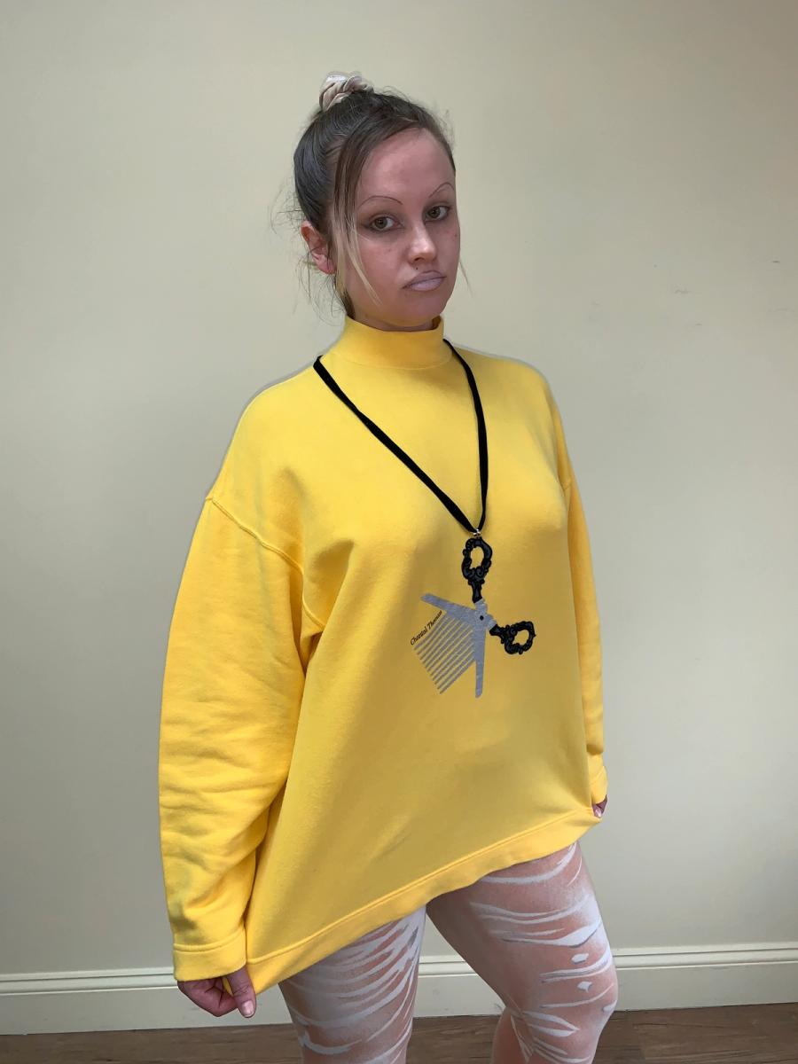 1980s Chantal Thomass Tromp L'oeil Flocked Scissor Top product image