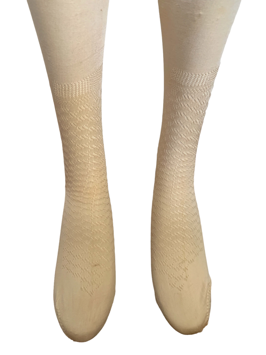 French Antique Silk Stockings with Garter Tabs product image
