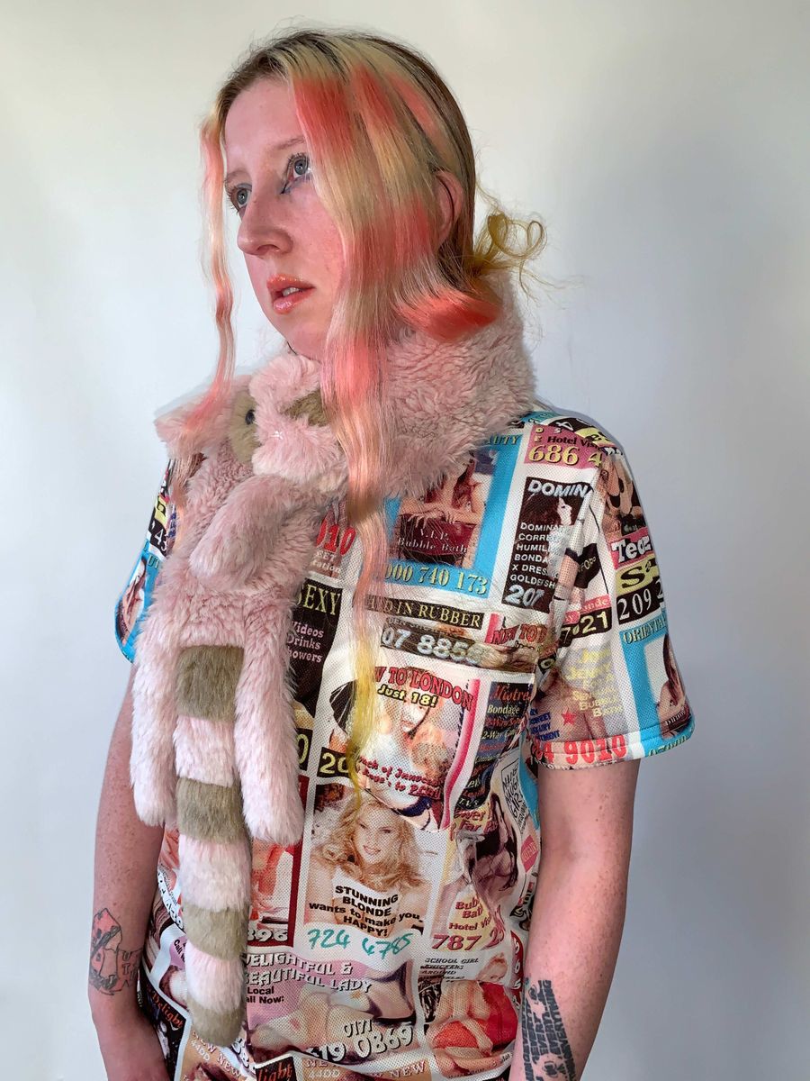 MILK Faux Fur Pink Animal Scarf product image