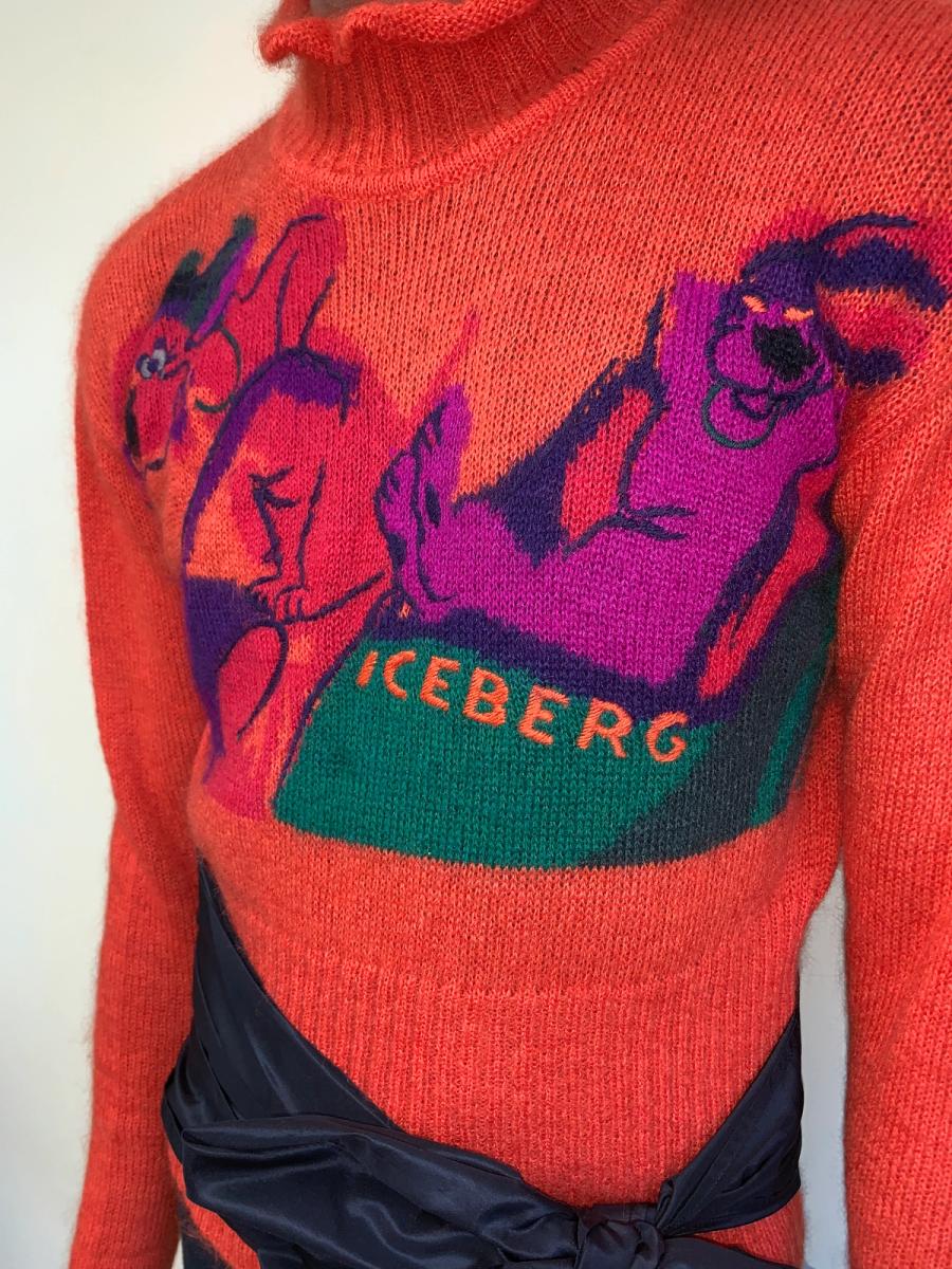 80s Iceberg Cartoon Dog Sweater With Sash product image